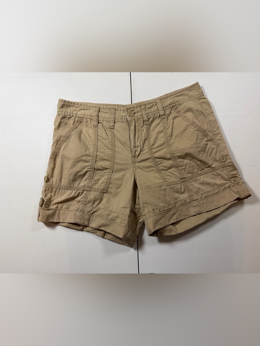 Calvin Klein Jeans Vintage Khaki Shorts Size 8 Cuffs Y2K. Cargo. Chino